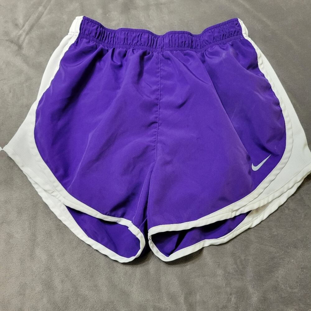 Nike Running Short Women Size Medium Purple White Comfort Stretch Lined Athletic